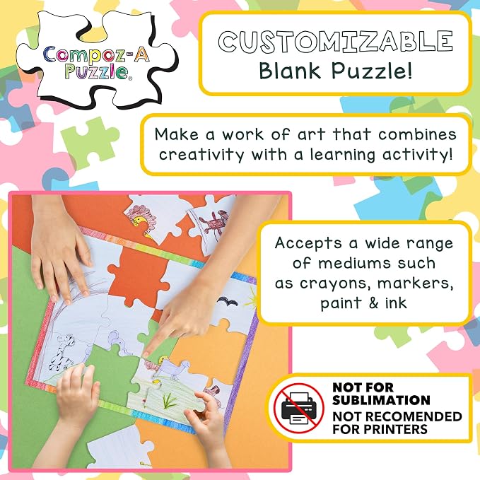 Hygloss 8 Blank Jigsaw Puzzles