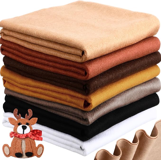 Peryiter 7 Rolls Felt Fabric 36" X 36" 1.6mm Large Fabric Sheets Soft Craft