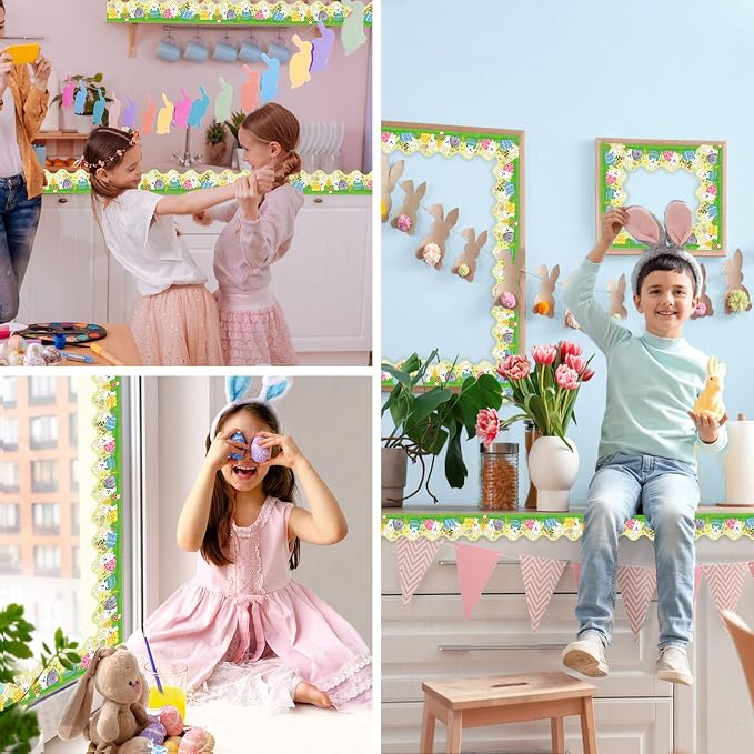 69 Feet Easter Bunny Egg Bulletin Board Borders
