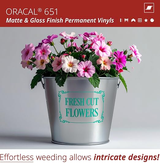 ORACAL 651 Matte Turquoise Vinyl Durable Roll Easy to Weed Permanent Adhesive