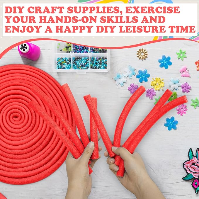 Frienda 5/8 Inch x 40 Ft Red Foam Noodles