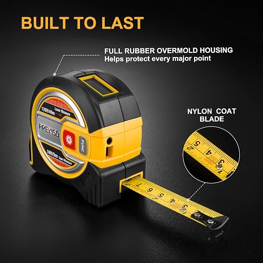 PREXISO 2-in-1 Laser Tape Measure