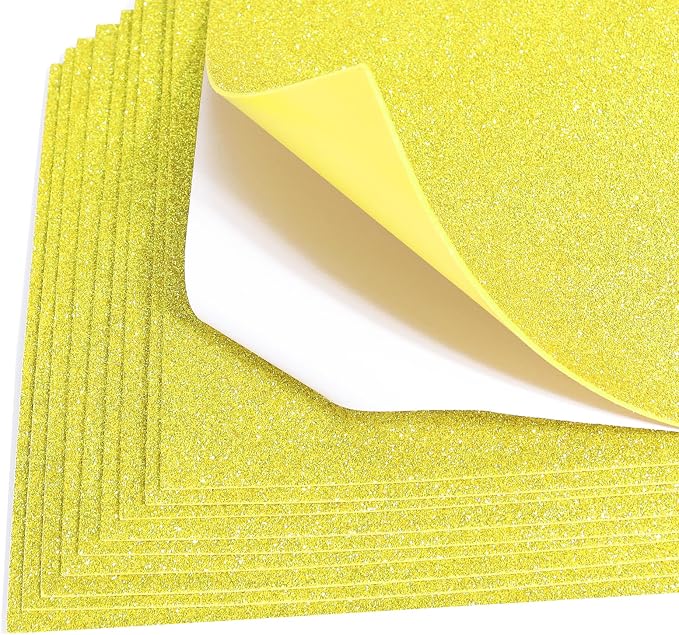 10 Sheets Glitter Cardstock Paper Self-adhesive Backs 30 X 20cm A4 Paper