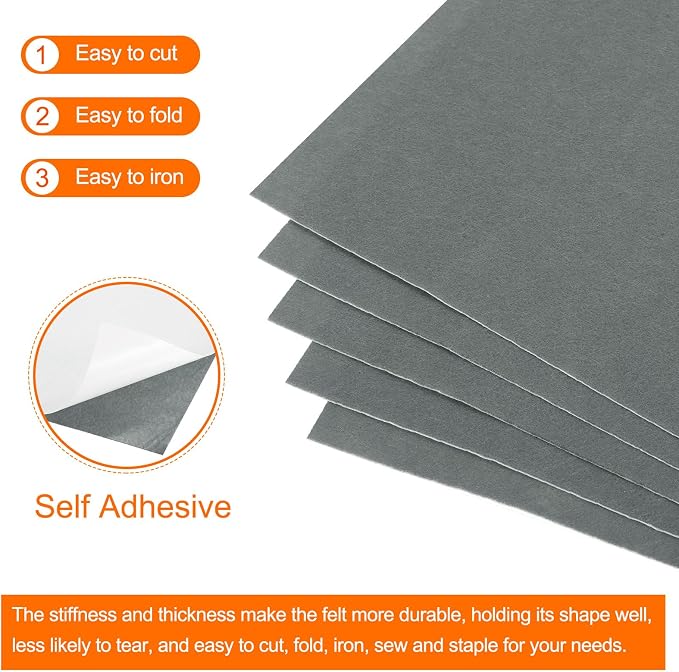 MECCANIXITY Adhesive Felt Sheets, Felt Fabric Crafts Back Adhesive Felt Sheets