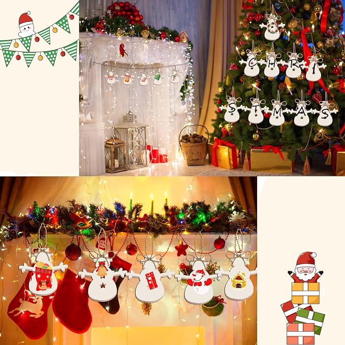 Waeceip 50PCS Unfinished Wood Snowman Kit