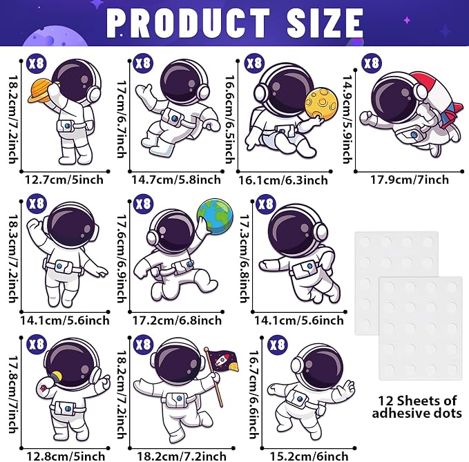 gisgfim 80Pcs Outer Space Cutouts Back to School Decorations Bulletin Board