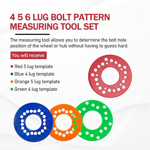 Wheel Bolt Pattern Template Tool, Lug Bolt Pattern Measuring Guides