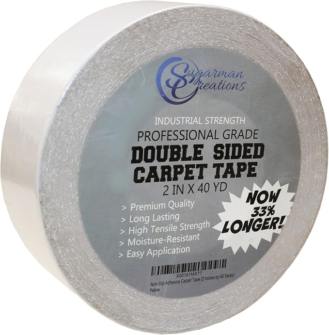 Strongest Double Sided Carpet Tape, 2 Inch by 40 Yard, 120 feet! 2X More! 5