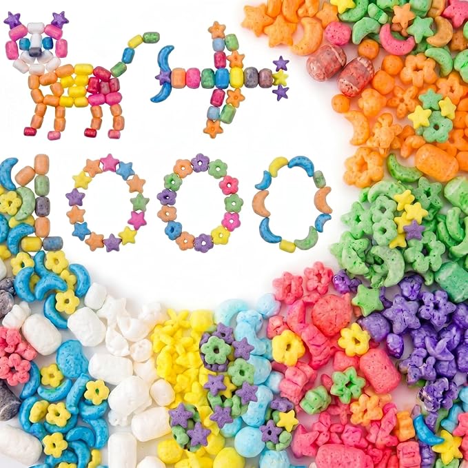 Junkin 1000 Pcs Magic Noodles Foam Crafts Puffs Corn Crafts Arts Kit Bulk Cross