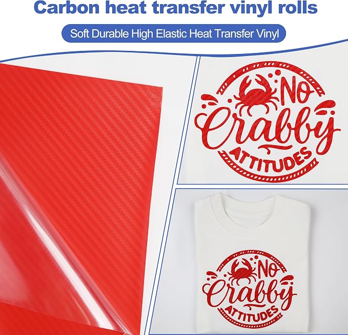 guangyintong Heat Transfer Vinyl Carbon Red HTV Rolls, HTV Vinyl