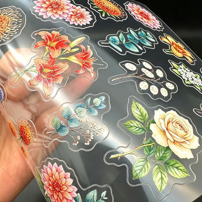 316PCS Transparent Flower Stickers:
