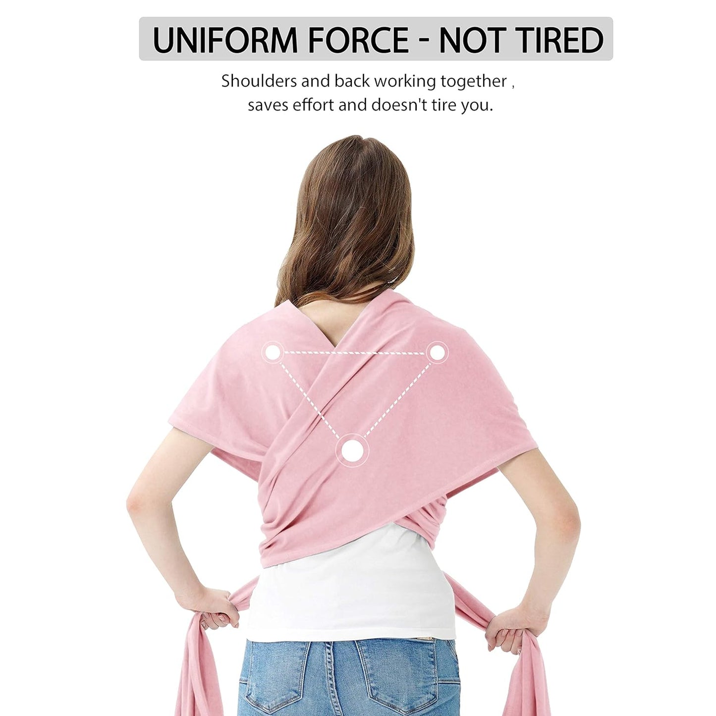 Baby Wraps Carrier, Jeroray Baby Carrier,Hands Free Infant Carrier, Lightweight,Breathable,Softness,Light Pink