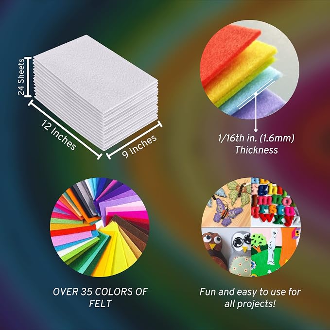 FabricLA Acrylic Felt Sheets for Crafts
