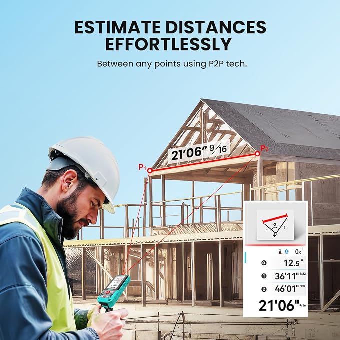MILESEEY P9 Outdoor Laser Measuring Tool, 985ft Professional Laser Distance