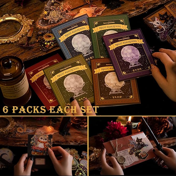 Yoksas Vintage Gold Foil Holographic Magic Witchy Big Stickers