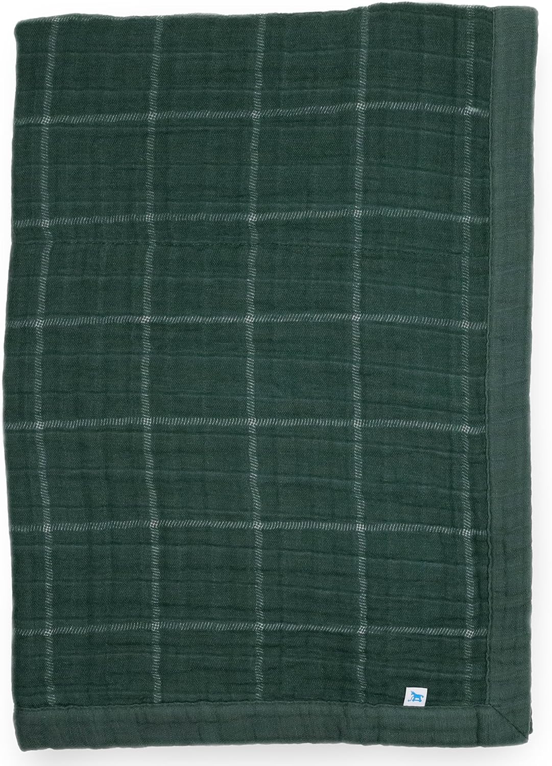Little Unicorn Evergreen Plaid Cotton Muslin Quilt Receving Blanket | 100% Cotton | Super Soft | Babies and Toddlers | 30" x 40" | Machine Washable