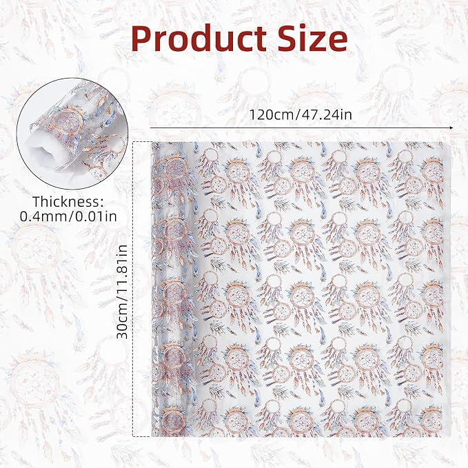 12" x 47" Printed TPU Jelly Faux Leather Roll, Iridescent Clear PVC Leather