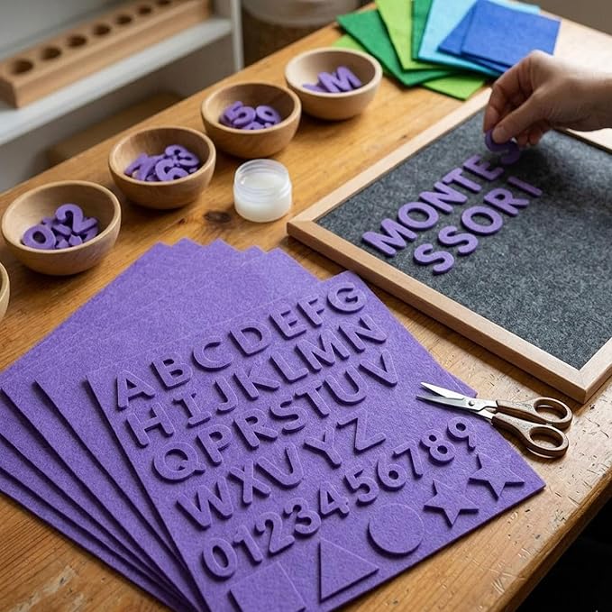 HaoFeiJH 6 Pcs Soft Purple Felt Fabric Sheets