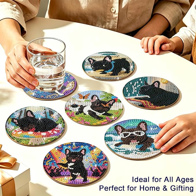 8-Pack Diamond Art Coaster Kit