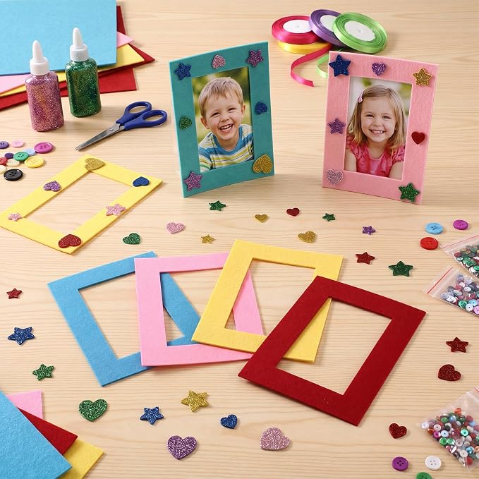 Jetec 48 Pieces Colorful Felt Photo Frames Holiday Picture Frames and 100