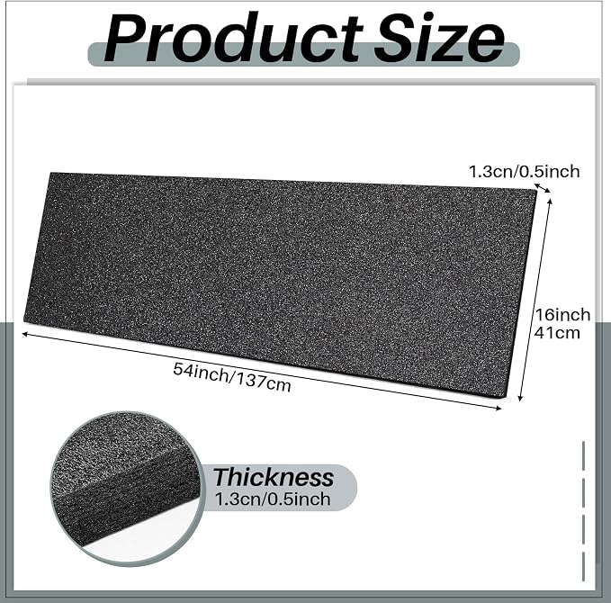 Ramede Customizable Polyethylene Foam Sheet 54 x 16 x 0.5 Inch Black Foam