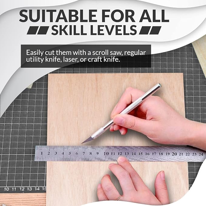Baltic Birch Basswood Sheets 1/8'', Craft Wood 10 Pack