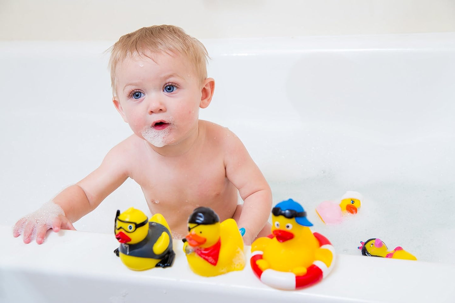 3" Office Rubber Duck [Sealed Hole, Floats Upright] - Baby Safe Bathtub Bathing Toy