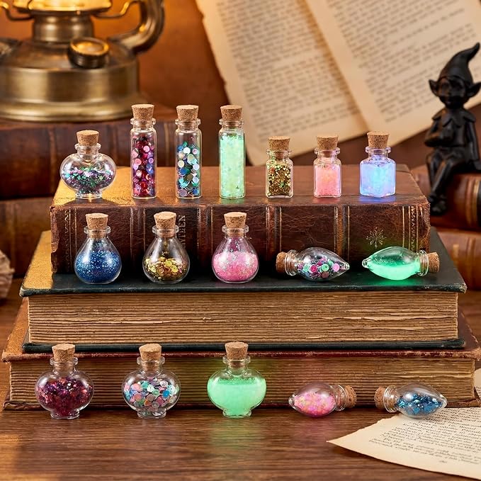 Geiserailie 50 Pieces Small Tiny Plastic Spell Jars Bottle