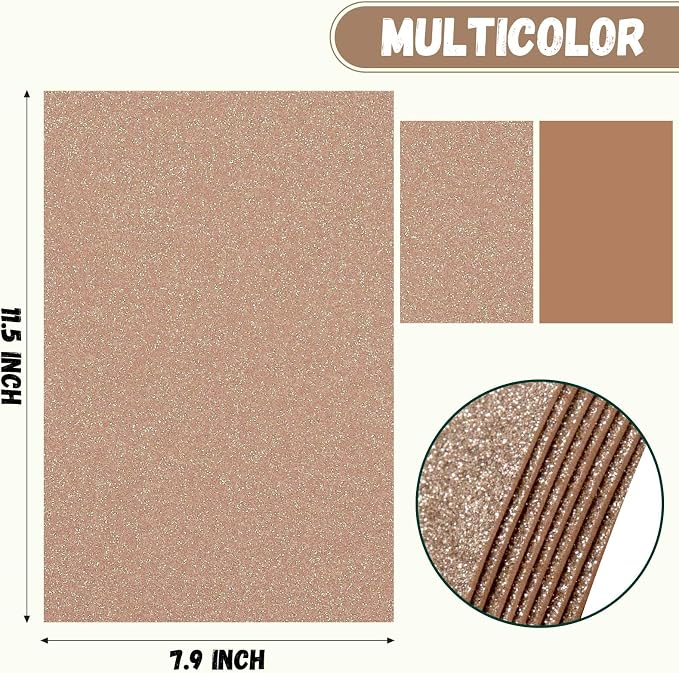 10 Pack Glitter Foam Sheets Craft 8 x 12 inch | Sparkles Foam Paper