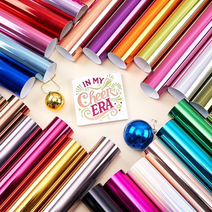 Tintnut Holographic Permanent Vinyl 12x12in 26 Pcs Metallic Adhesive Vinyl |
