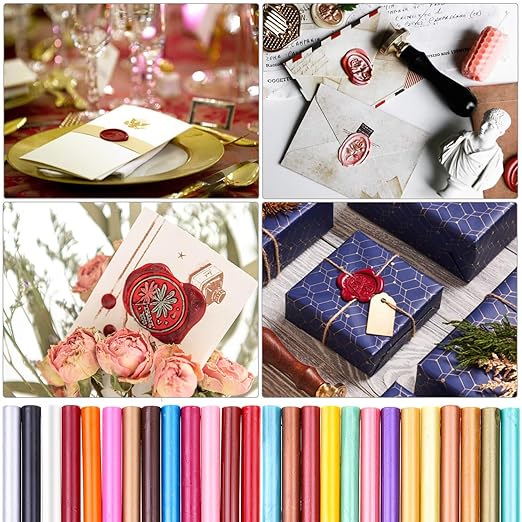 Paxcoo 26pcs Wax Seal Sticks for Stamps, Letters and Crafts