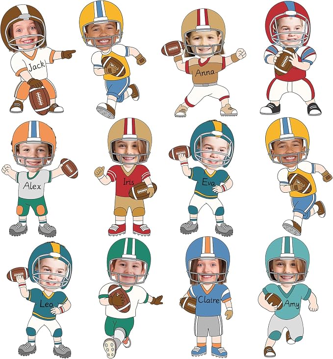 OBUSATT 60 Pcs Football Theme Cutouts Rugby Bulletin Board Decorations Sports