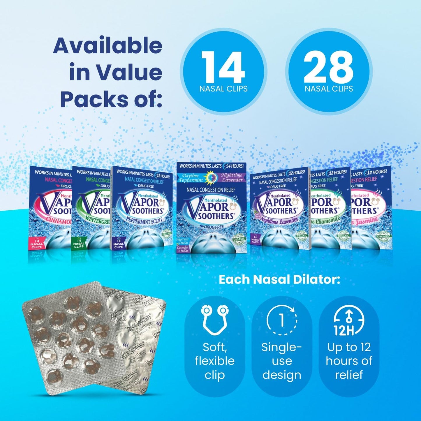 by Scenttech, Snore Reducing- Anti Snoring Aid, Nasal Dilators for Breathing, Instant Nasal Congestion Relief, Nighttime Lavender, 14 Count, Drug-Free