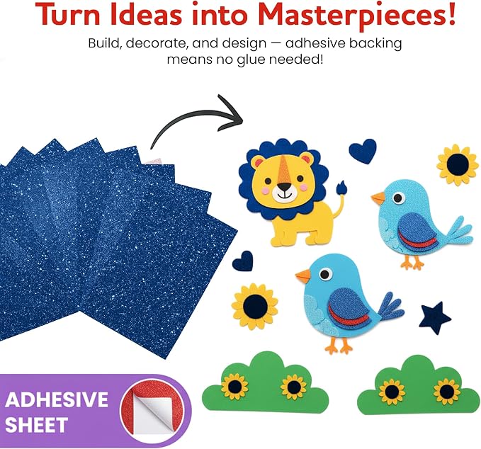 Self-Adhesive Glitter EVA Foam Sheets
