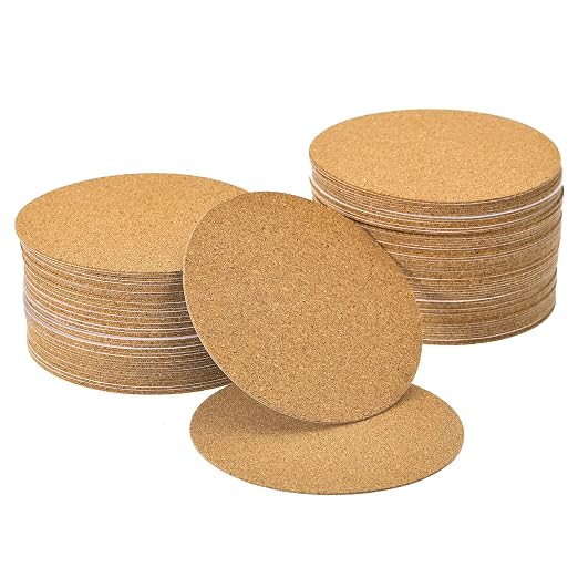 UXCELL 100 Pcs Self-Adhesive Cork Round