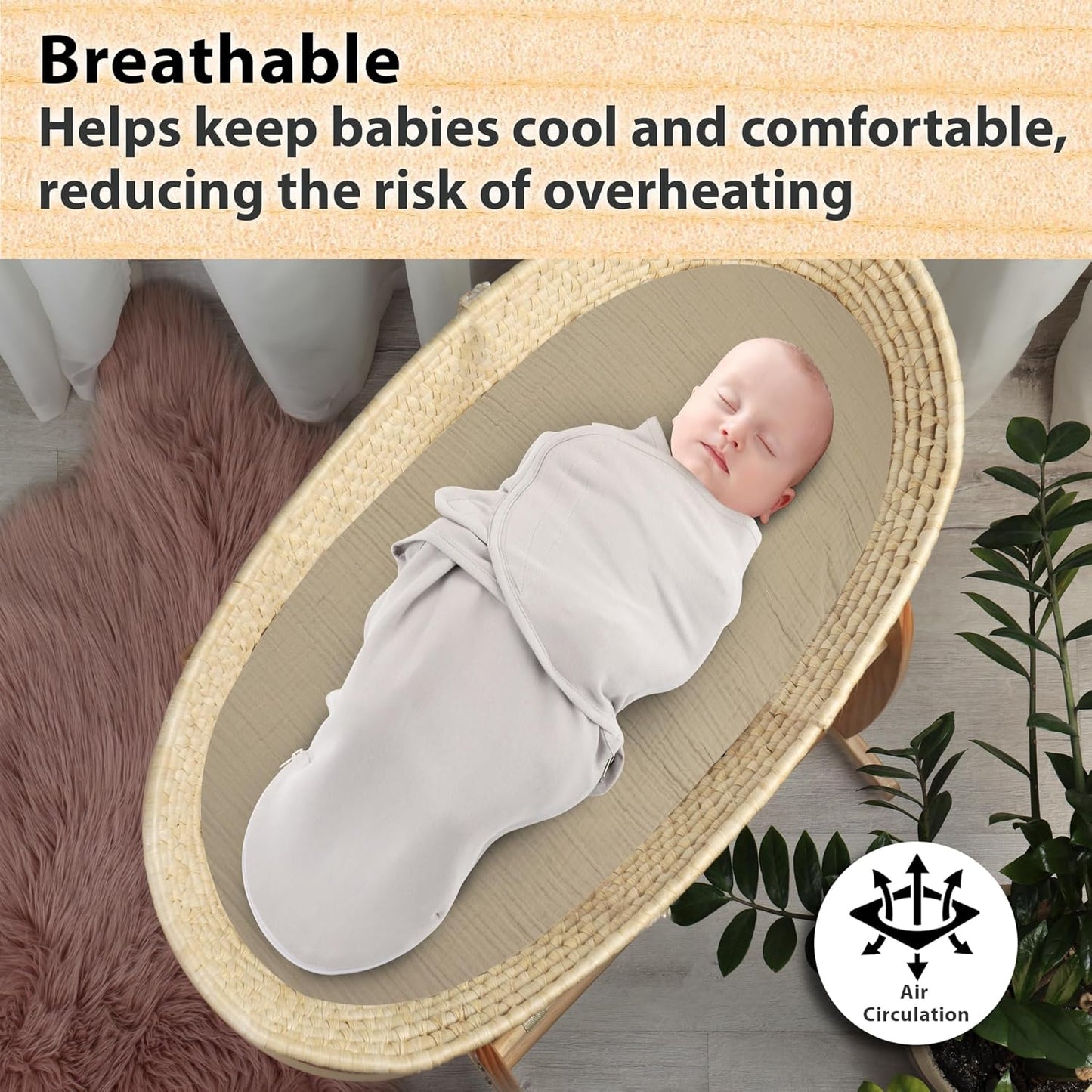 3-Pack Organic Muslin Bassinet Fitted Sheets, Compatible with Halo, Snoo, Graco, Dream On Me, Delta, and Other Standard Size Bassinets - Fits Oval, Hourglass, & Rectangle Shapes (32 x 16 x 4 Inches)