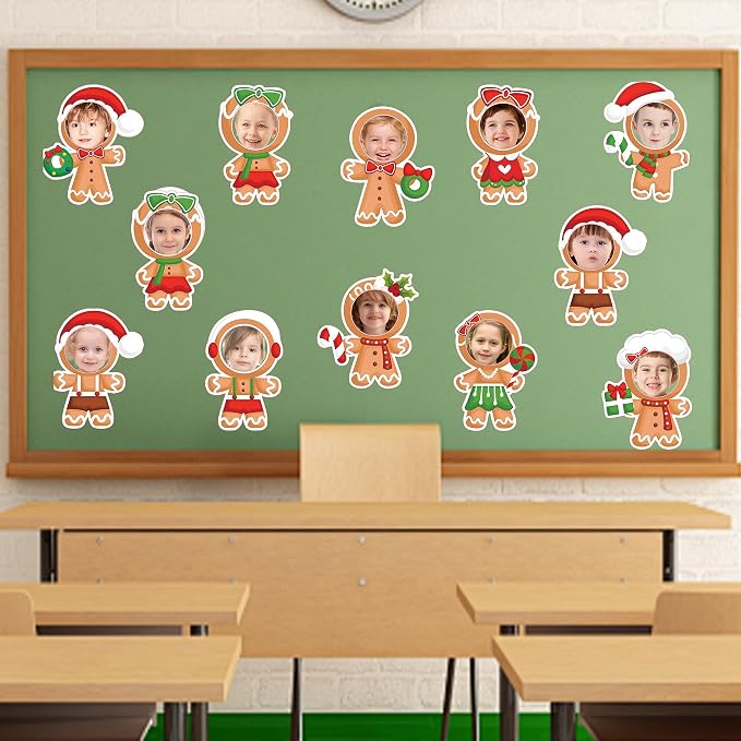 50 Pcs Christmas Gingerbread Cutouts | DIY Bulletin Board Decoration Photo