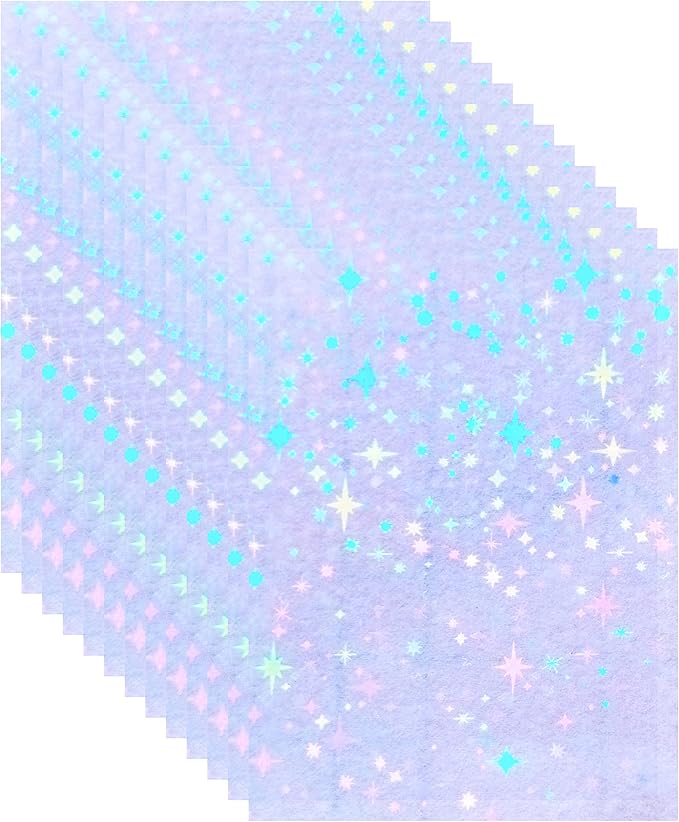 Bleidruck 25 Sheets Stars Clear Holographic Laminate Sheet Adhesive Paper |