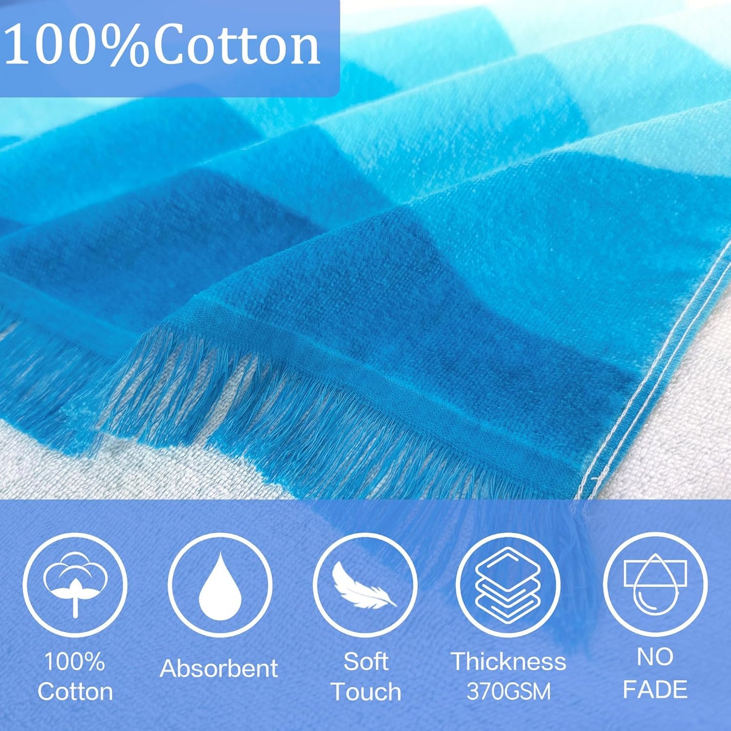 VOOVA & MOVAS Hooded Bath Towel for Boys| Girl | Teens (8-16Years), 100% Cotton Thick Poncho Towel Robe for Big Kids, Perfect for Pool, Beach,Bathroom,Waves Tassels
