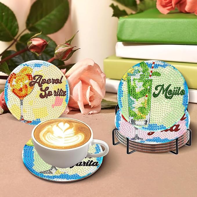 Benjenes 8PCS Diamond Art Coasters Kit