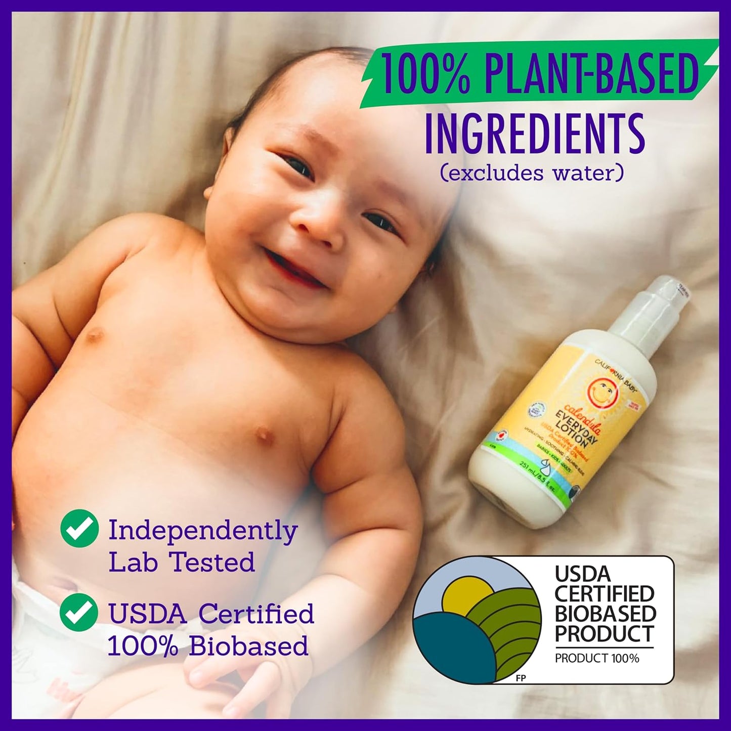California Baby Calendula Lotion | 100% Plant-Based Moisturizer | Lavender Baby Lotion | Face Moisturizer For Dry Skin | Hypoallergenic | 19 oz.
