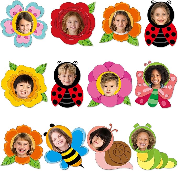 60pcs Summer Flower Theme Cutouts Flowers Bulletin Board Decorations Colorful