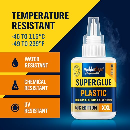 WoldoClean Super Glue for Plastic 50g for Instant Strength