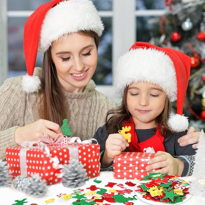 SEPGLITTER 600Pcs Christmas Foam Sticker Xmas Glitter Self Adhesive Sticker |