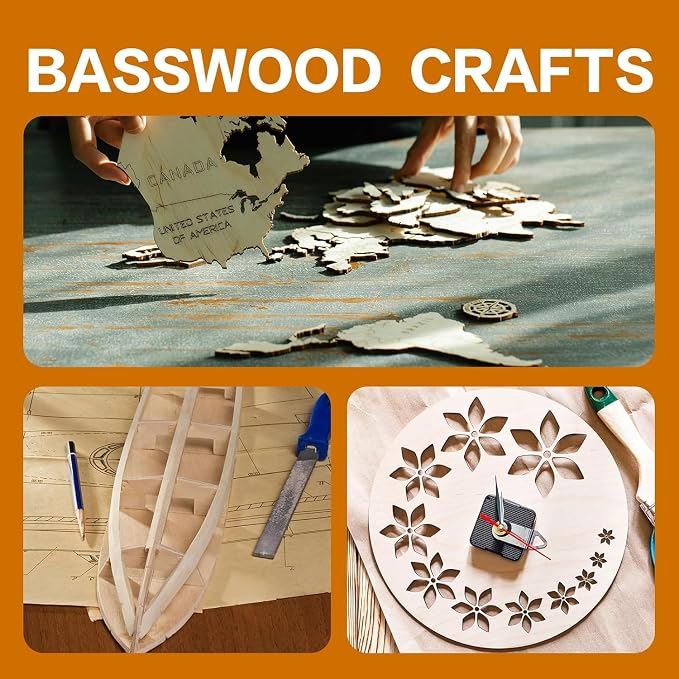 36 Pack Basswood Sheets 12"x12"x1/8", 3mm Basswood
