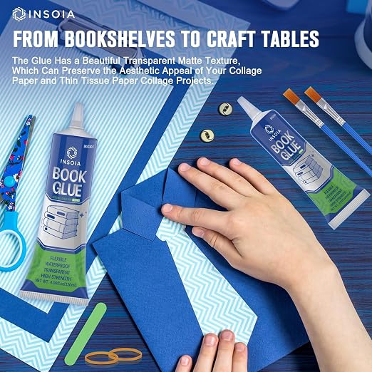Book Glue, 15ML x 2 Book Adhesive, Flexible Paper Glue