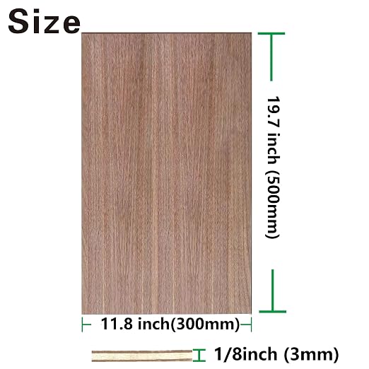 20 Pack Black Walnut Plywood Sheets 1/8", 11.8x19.7x1/8 inch Plywood Sheets