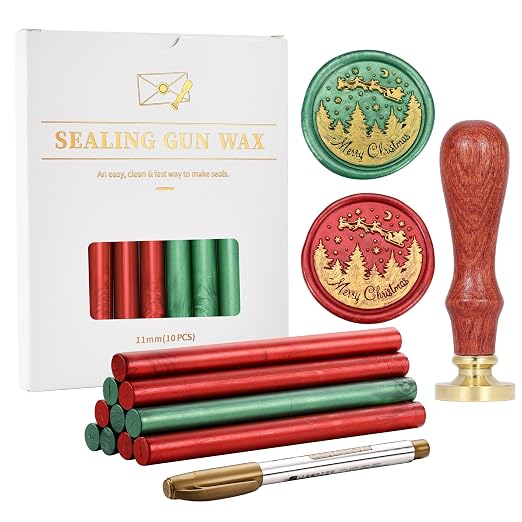 Yoption Wax Seal Kit, Santa Claus and Elk Wax Seal Stamp, Wine Packages