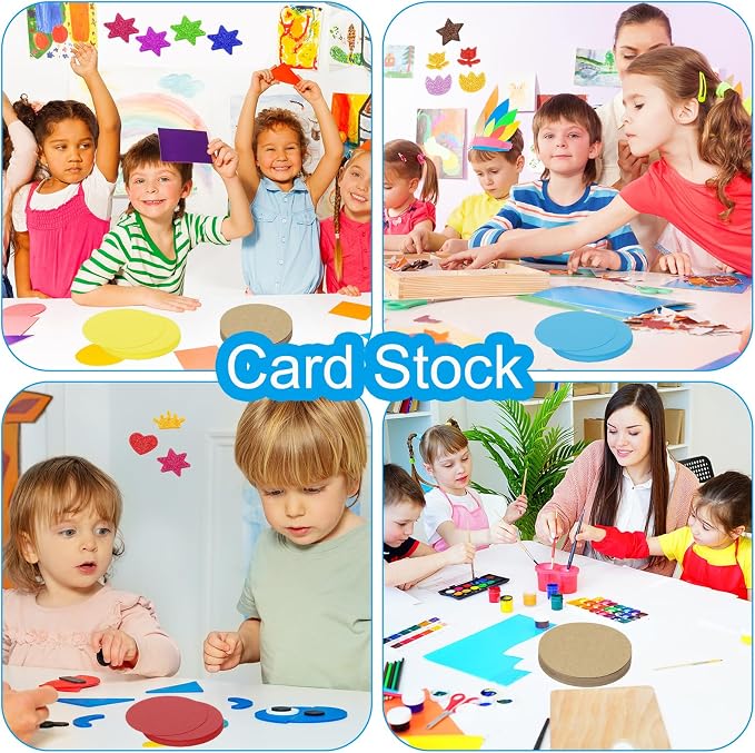 PATIKIL 3inch Circle Card Stock, Light Green