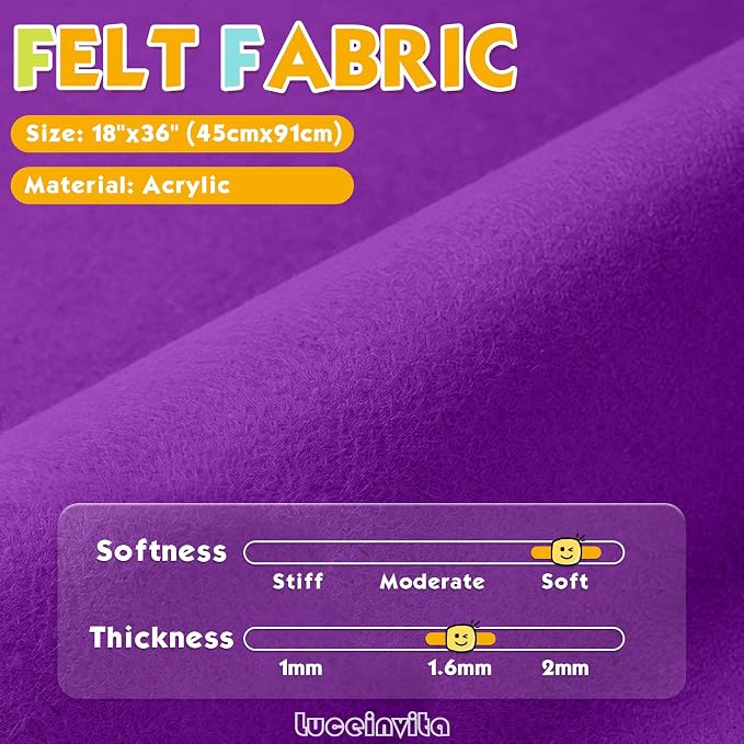 Bright Violet 18" X 36" Felt Fabric Sheet